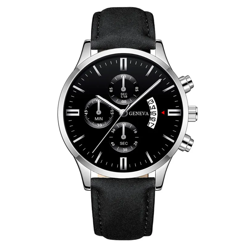 Men's Quartz Watch with Leather Strap - Fashionable Business Style with Calendar - Wholesale Hot Selling Foreign Trade Cross-Border Watch thumbnail 9