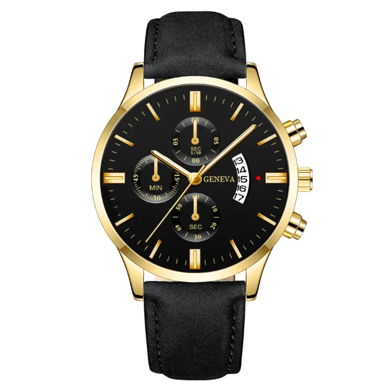Men's Quartz Watch with Leather Strap - Fashionable Business Style with Calendar - Wholesale Hot Selling Foreign Trade Cross-Border Watch thumbnail 3