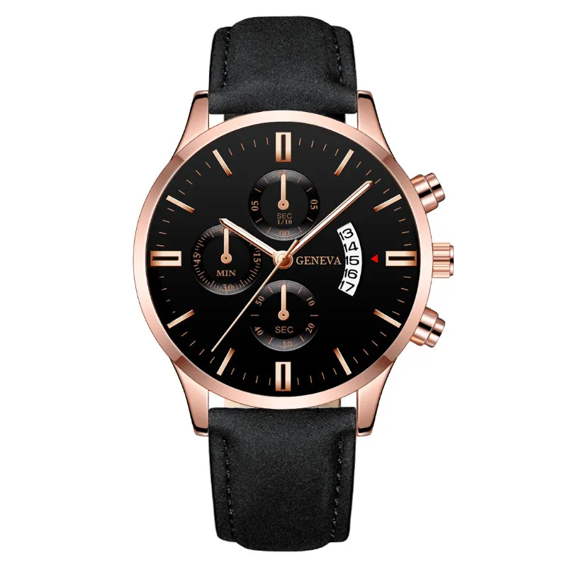 Men's Quartz Watch with Leather Strap - Fashionable Business Style with Calendar - Wholesale Hot Selling Foreign Trade Cross-Border Watch thumbnail 7