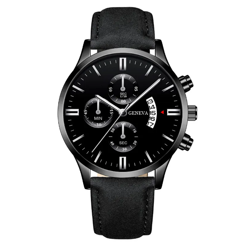 Men's Quartz Watch with Leather Strap - Fashionable Business Style with Calendar - Wholesale Hot Selling Foreign Trade Cross-Border Watch thumbnail 1