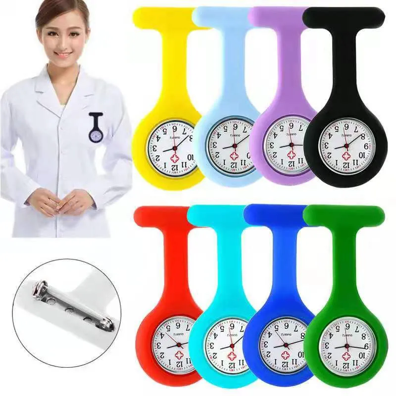 Nurse Watch Silicone Chest Pocket Pin Watch for Medical Professionals, Students, Quartz Movement, Customizable Logo, Fashionable Dial, Foreign Trade Quality thumbnail 2