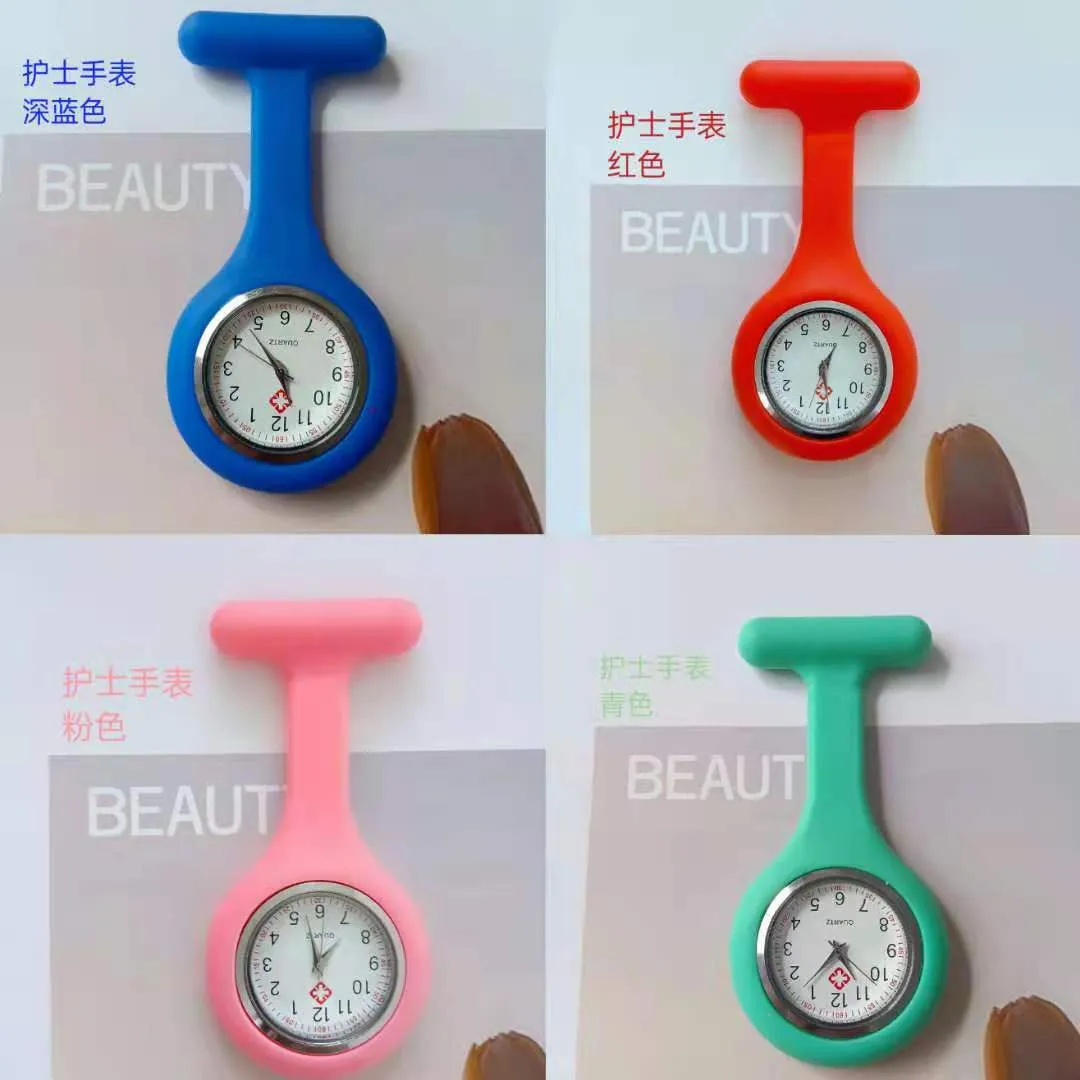 Nurse Watch Silicone Chest Pocket Pin Watch for Medical Professionals, Students, Quartz Movement, Customizable Logo, Fashionable Dial, Foreign Trade Quality thumbnail 3