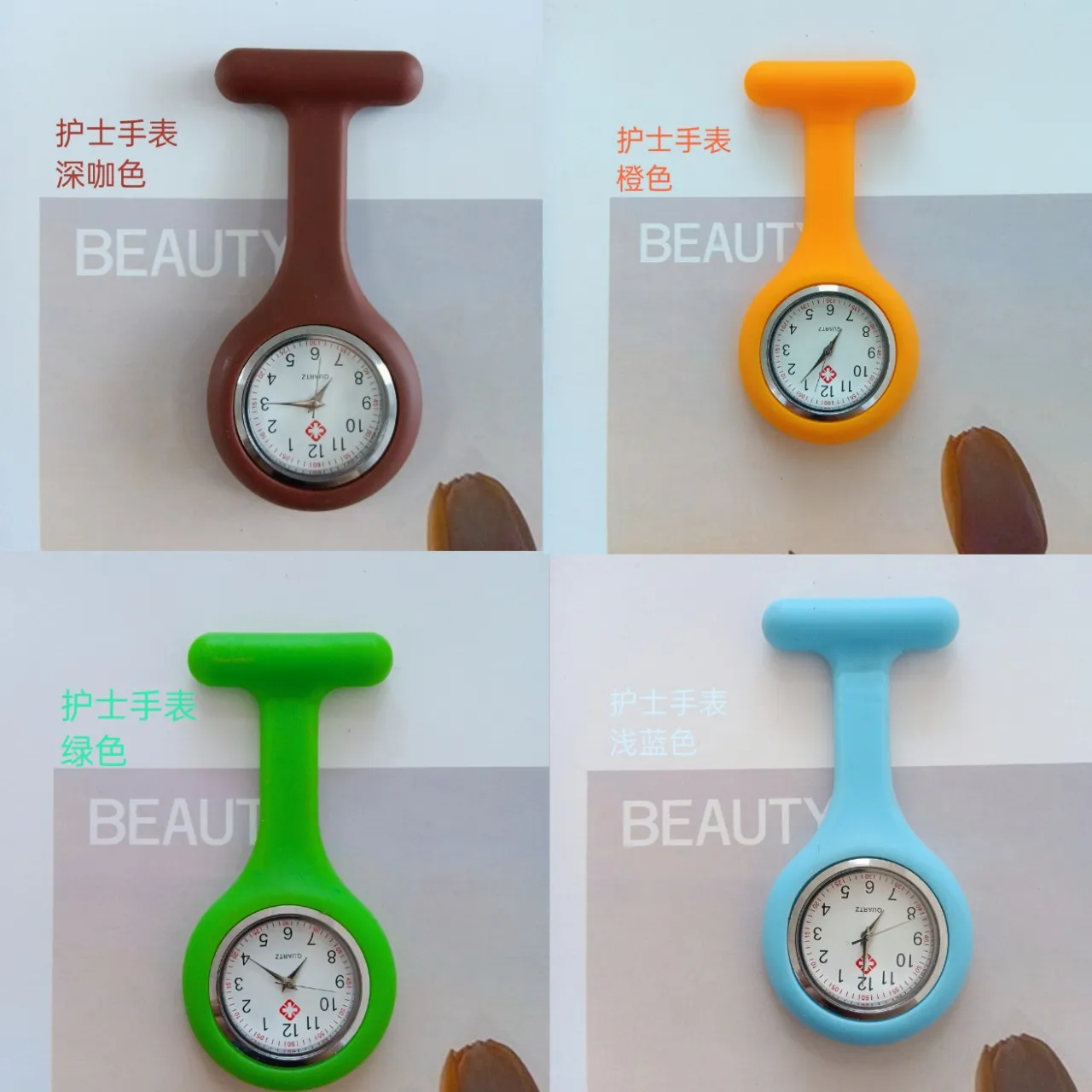 Nurse Watch Silicone Chest Pocket Pin Watch for Medical Professionals, Students, Quartz Movement, Customizable Logo, Fashionable Dial, Foreign Trade Quality thumbnail 4
