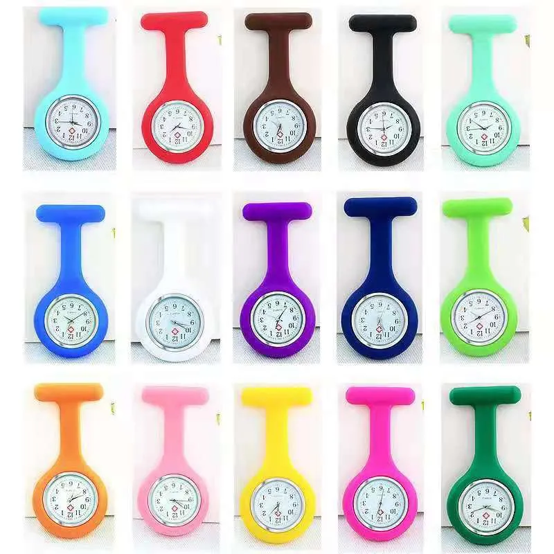 Nurse Watch Silicone Chest Pocket Pin Watch for Medical Professionals, Students, Quartz Movement, Customizable Logo, Fashionable Dial, Foreign Trade Quality thumbnail 1