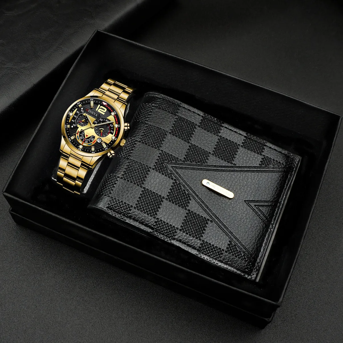 Men's Classic Calendar Wrist Watch Set - Stainless Steel Band, Business & Sports Style, Fashionable Gift Set showcase 14