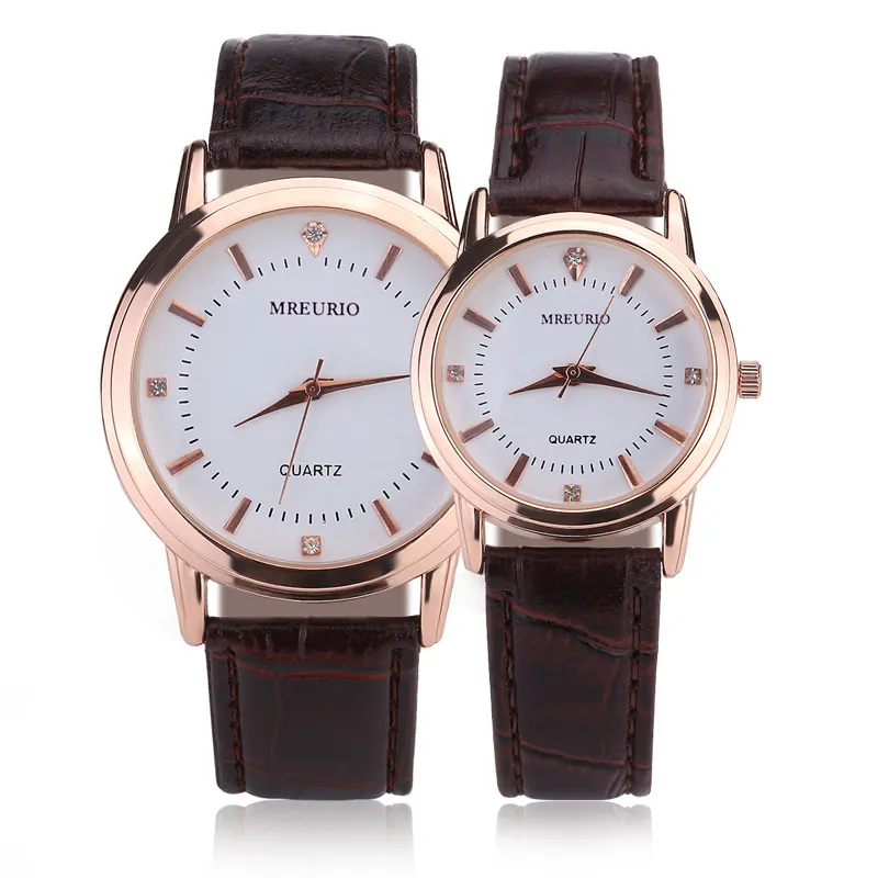 Couple's Quartz Wrist Watch Set for Men and Women - Stylish Leather Band, Casual Design, Perfect for Everyday Wear, Wholesale Available thumbnail 1