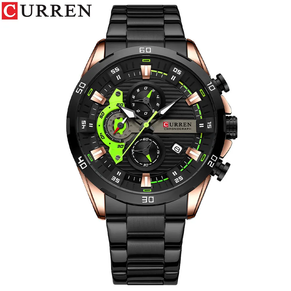 Curren 8402 Men's Quartz Watch - Business Casual Style, Calendar, Stainless Steel Band, Round Dial, Analog Wristwatch for Men thumbnail 1