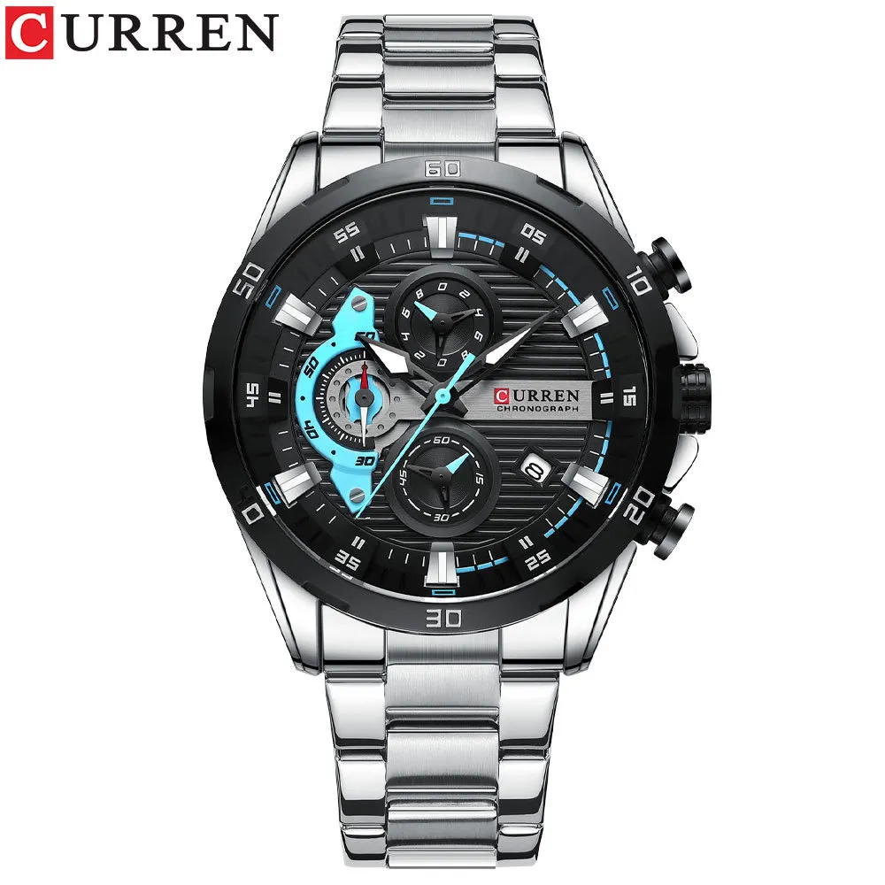 Curren 8402 Men's Quartz Watch - Business Casual Style, Calendar, Stainless Steel Band, Round Dial, Analog Wristwatch for Men thumbnail 3