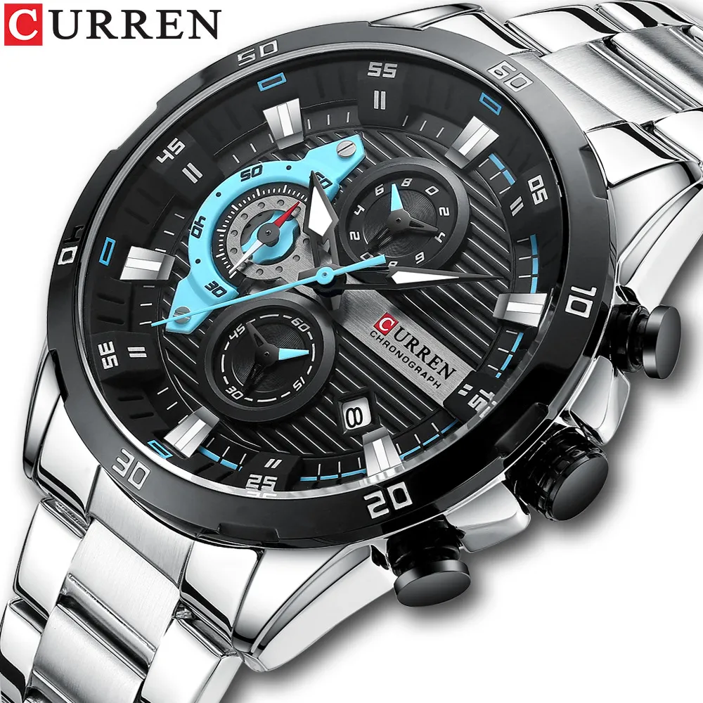 Curren 8402 Men's Quartz Watch - Business Casual Style, Calendar, Stainless Steel Band, Round Dial, Analog Wristwatch for Men thumbnail 5