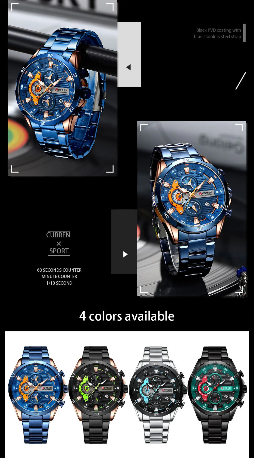 Curren 8402 Men's Quartz Watch - Business Casual Style, Calendar, Stainless Steel Band, Round Dial, Analog Wristwatch for Men showcase 6