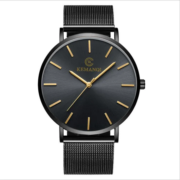 Men's Stainless Steel Mesh Strap Quartz Watch - Ultra Thin Waterproof Wristwatch - Business Casual Style - Wholesale Direct Sale showcase 2