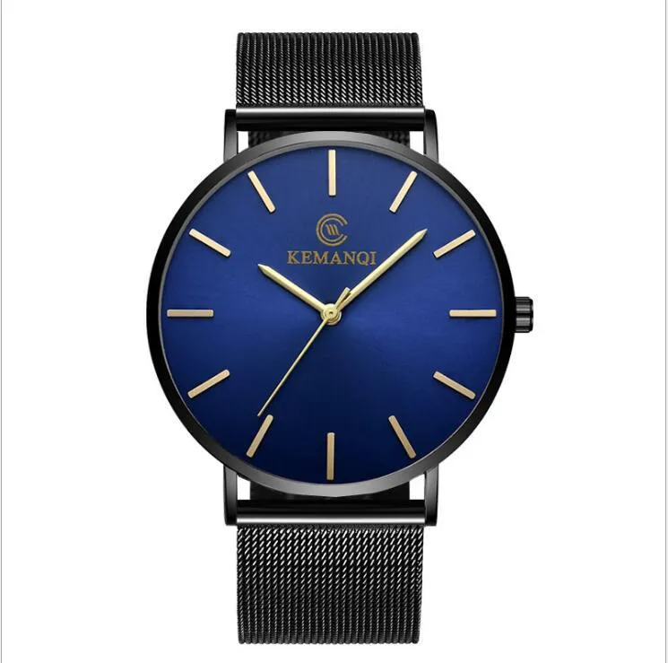 Men's Stainless Steel Mesh Strap Quartz Watch - Ultra Thin Waterproof Wristwatch - Business Casual Style - Wholesale Direct Sale showcase 3