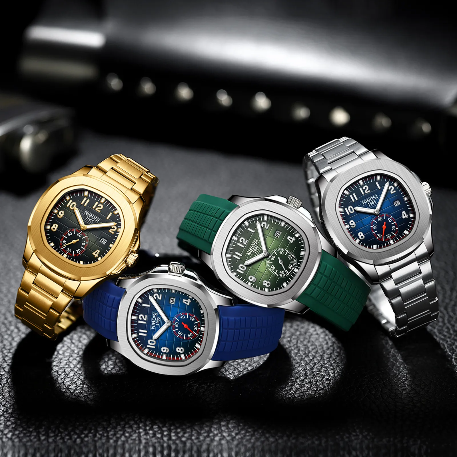 Nibosi Men's Multifunctional Quartz Watch - Luminous Waterproof Wristwatch for Business Casual Wear - Wholesale Available thumbnail 4