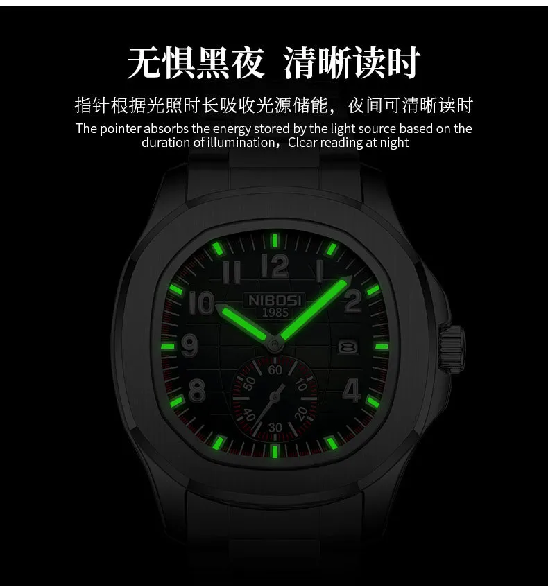 Nibosi Men's Multifunctional Quartz Watch - Luminous Waterproof Wristwatch for Business Casual Wear - Wholesale Available showcase 6