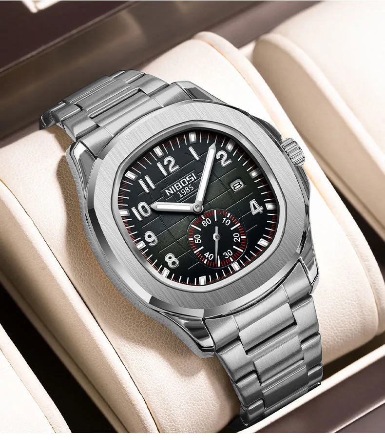Nibosi Men's Multifunctional Quartz Watch - Luminous Waterproof Wristwatch for Business Casual Wear - Wholesale Available showcase 2