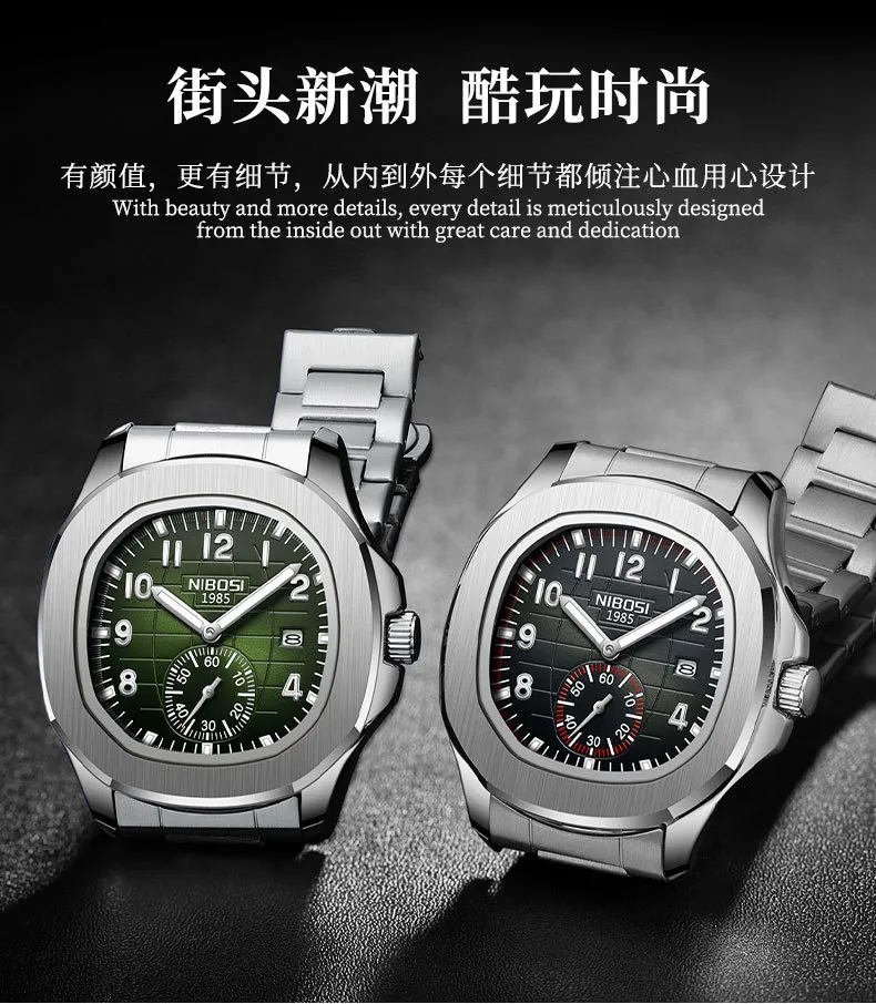 Nibosi Men's Multifunctional Quartz Watch - Luminous Waterproof Wristwatch for Business Casual Wear - Wholesale Available showcase 8
