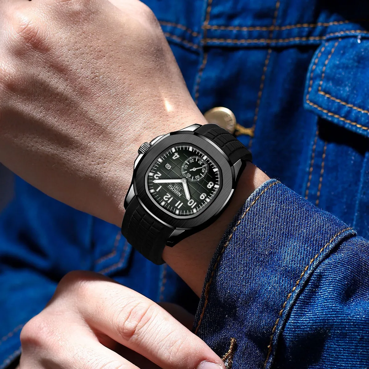 Nibosi Men's Multifunctional Quartz Watch - Luminous Waterproof Wristwatch for Business Casual Wear - Wholesale Available showcase 15
