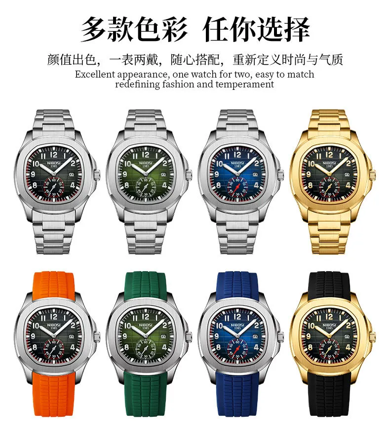 Nibosi Men's Multifunctional Quartz Watch - Luminous Waterproof Wristwatch for Business Casual Wear - Wholesale Available showcase 5
