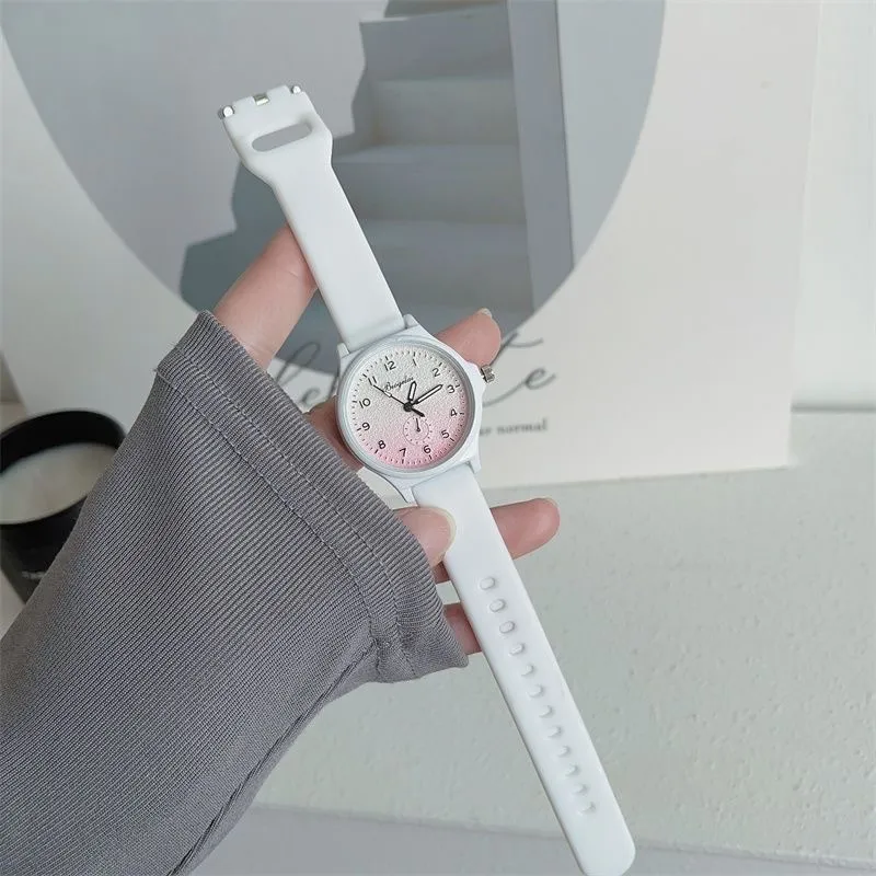 Women's Sweet Milk Style Watch, Japanese Soft Girl Aesthetic, High-Value Exam Pointer Watch for Junior and Senior High School Students showcase 7