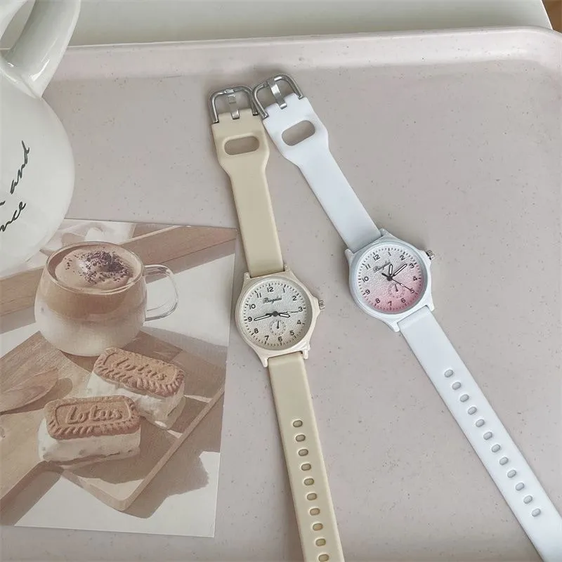 Women's Sweet Milk Style Watch, Japanese Soft Girl Aesthetic, High-Value Exam Pointer Watch for Junior and Senior High School Students showcase 11