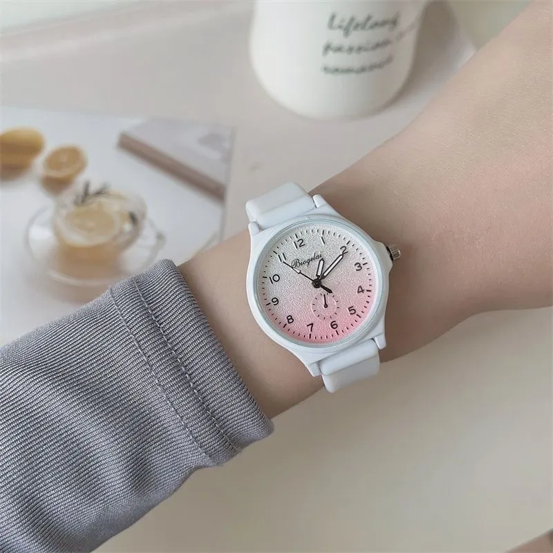 Women's Sweet Milk Style Watch, Japanese Soft Girl Aesthetic, High-Value Exam Pointer Watch for Junior and Senior High School Students showcase 6