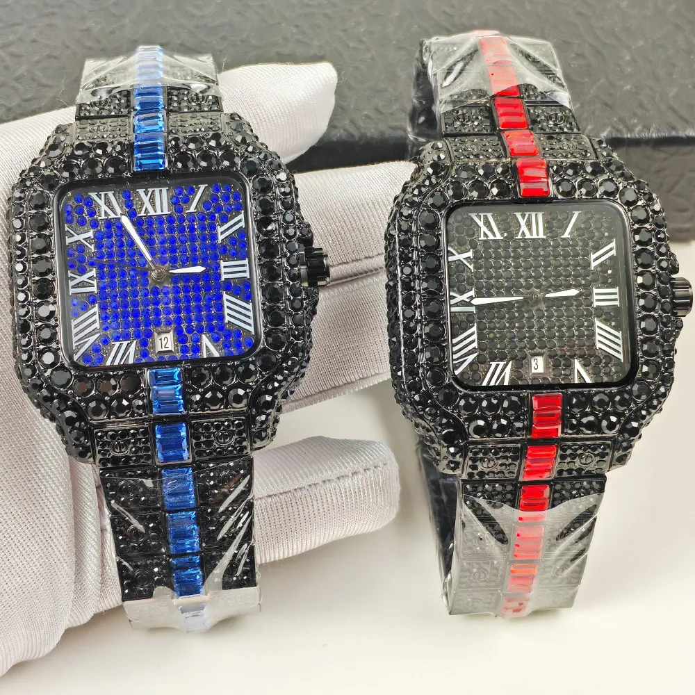 Luxury Diamond Quartz Watch for Men & Women - Iced Out Waterproof Business Fashion Wristwatch - Elegant Jewelry Gift thumbnail 1