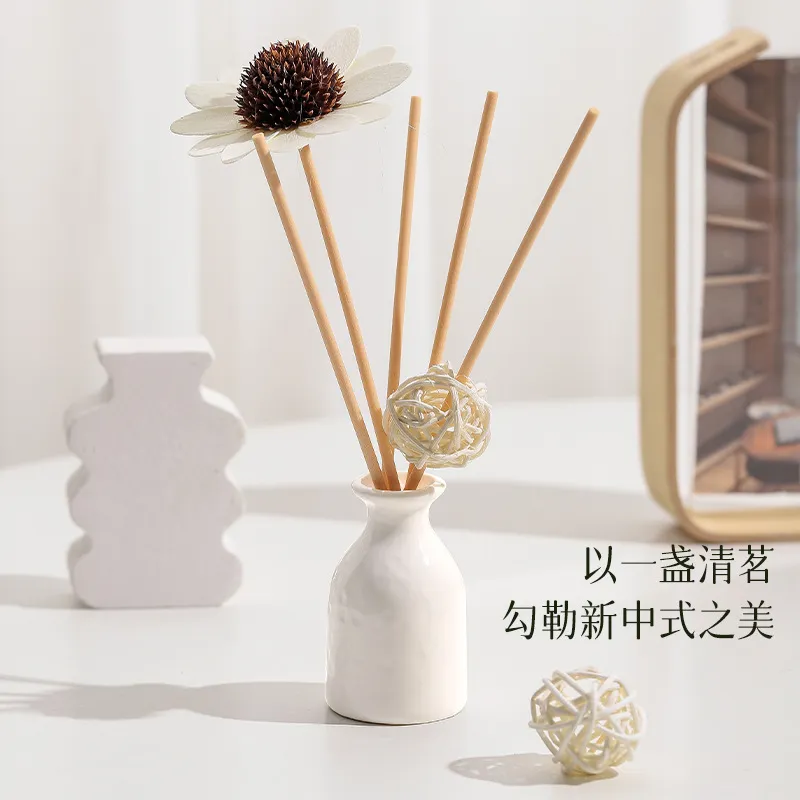 Lavender Essential Oil Diffuser Set - Fireless Aromatherapy with Rattan Reeds & Ceramic Holder - Wholesale Customizable Perfume Diffuser for Home Fragrance thumbnail 4