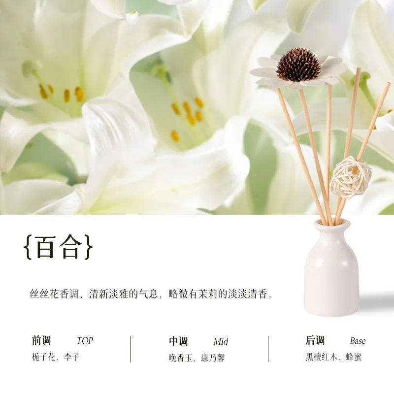 Lavender Essential Oil Diffuser Set - Fireless Aromatherapy with Rattan Reeds & Ceramic Holder - Wholesale Customizable Perfume Diffuser for Home Fragrance thumbnail 7