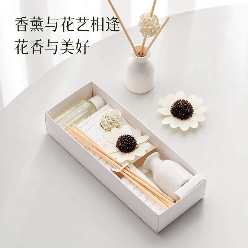 Lavender Essential Oil Diffuser Set - Fireless Aromatherapy with Rattan Reeds & Ceramic Holder - Wholesale Customizable Perfume Diffuser for Home Fragrance thumbnail 3