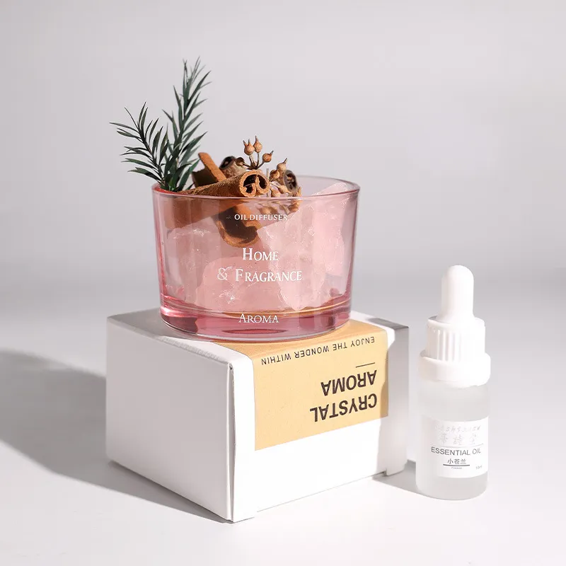 Aroma Stone Diffuser Set - Fireless Aromatherapy Essential Oil Diffuser for Home, Bedroom, Office - Sparkling Ornament with Dried Flowers - Unique Gift thumbnail 3