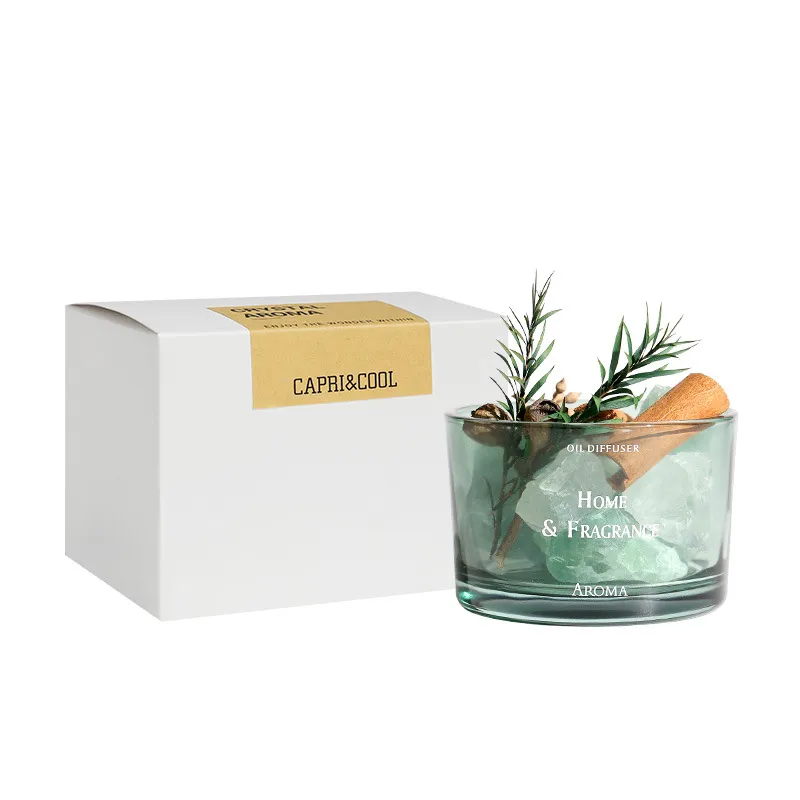 Aroma Stone Diffuser Set - Fireless Aromatherapy Essential Oil Diffuser for Home, Bedroom, Office - Sparkling Ornament with Dried Flowers - Unique Gift thumbnail 5