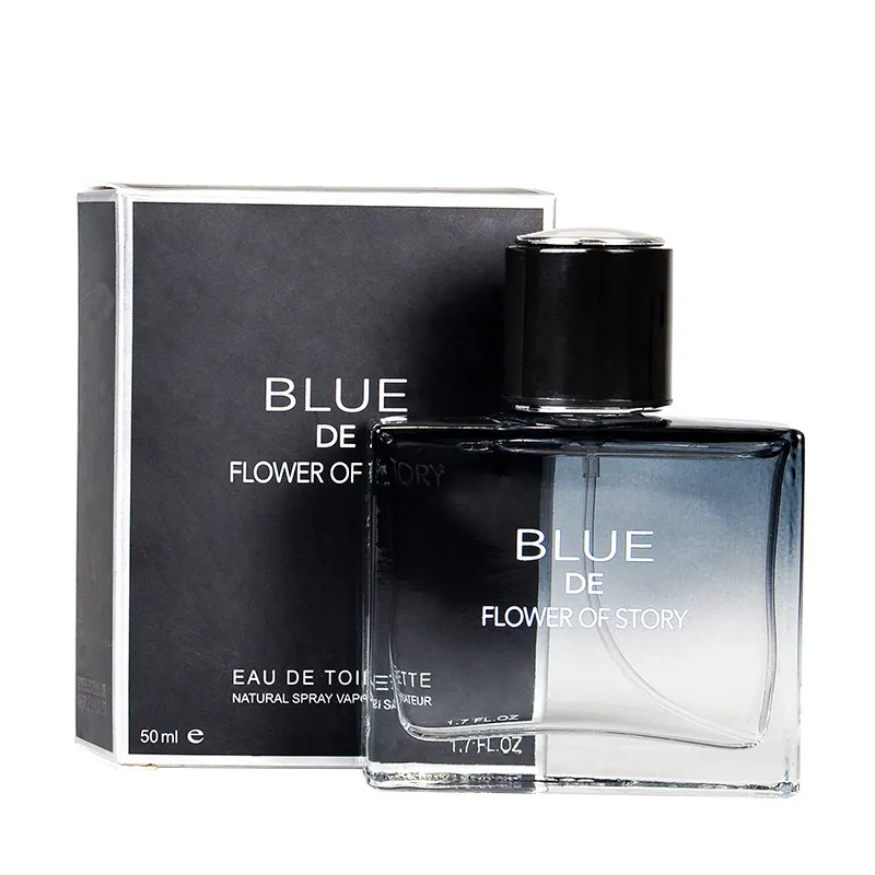 Men's Cologne Blue Perfume - Flower Story Marine Fragrance, Elegant Long-Lasting Scent, 50ml - Perfect Gift for Him thumbnail 6