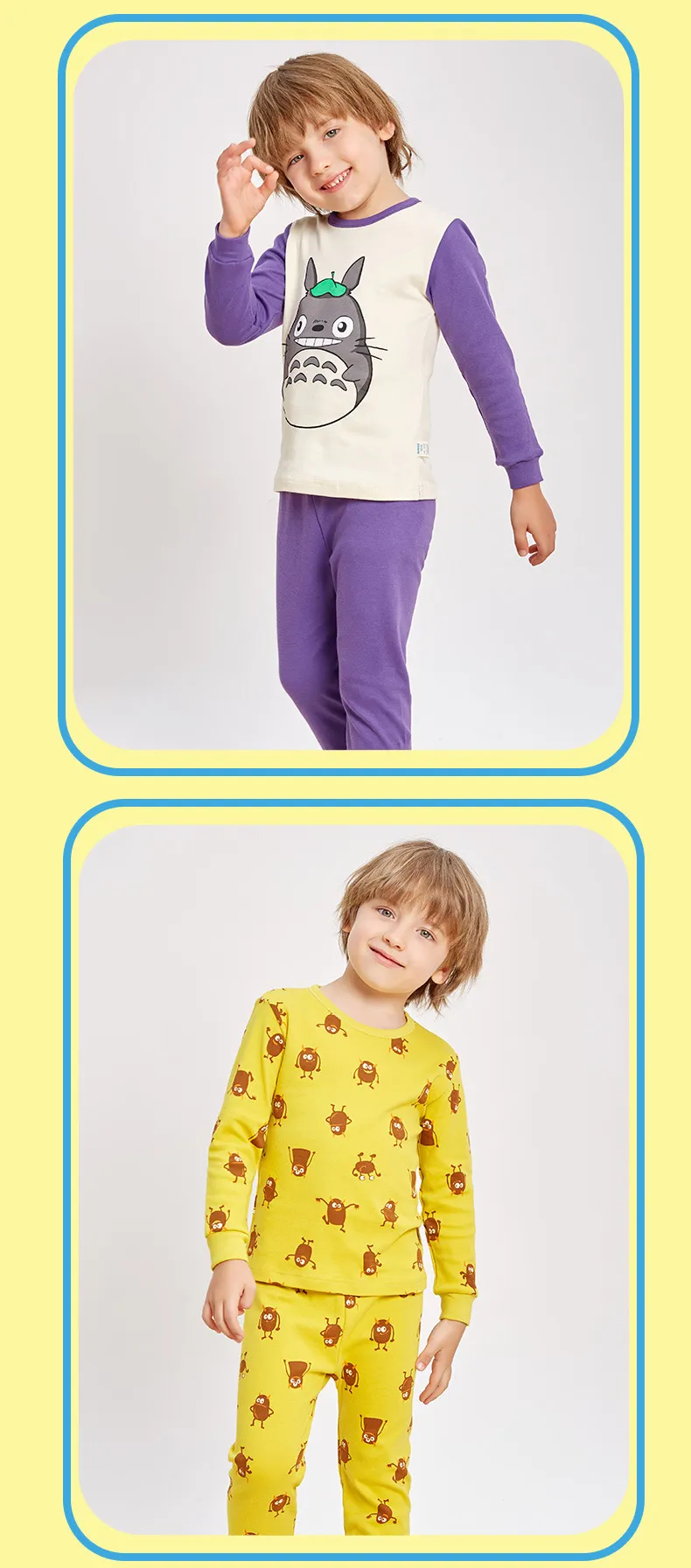 Kids' Cotton Thermal Underwear Set - Boys & Girls Autumn Clothing, Baby Base Layer Pajamas, Long Sleeve Top & Pants showcase 11