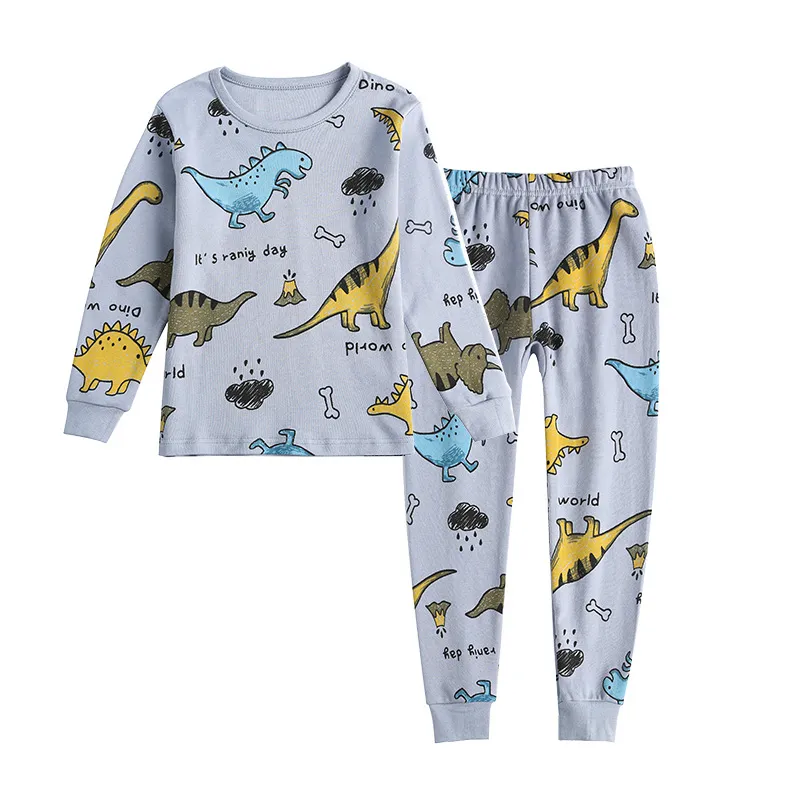 Kids' Cotton Thermal Underwear Set - Boys & Girls Autumn Clothing, Baby Base Layer Pajamas, Long Sleeve Top & Pants thumbnail 5