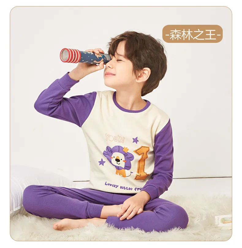 Kids' Cotton Thermal Underwear Set - Boys & Girls Autumn Clothing, Baby Base Layer Pajamas, Long Sleeve Top & Pants showcase 20