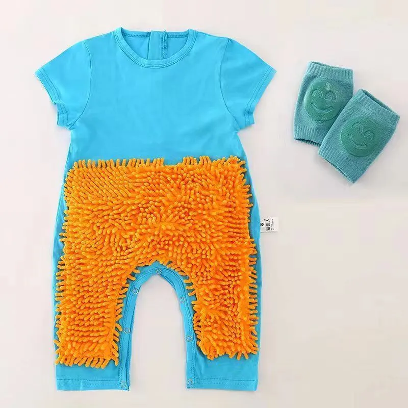 Baby Mop Jumpsuit - Infant Crawling Suit for Cleaning Floors - Anti-Dirt One-Piece Cleaning Tool - Comfortable and Practical Baby Clothes thumbnail 6
