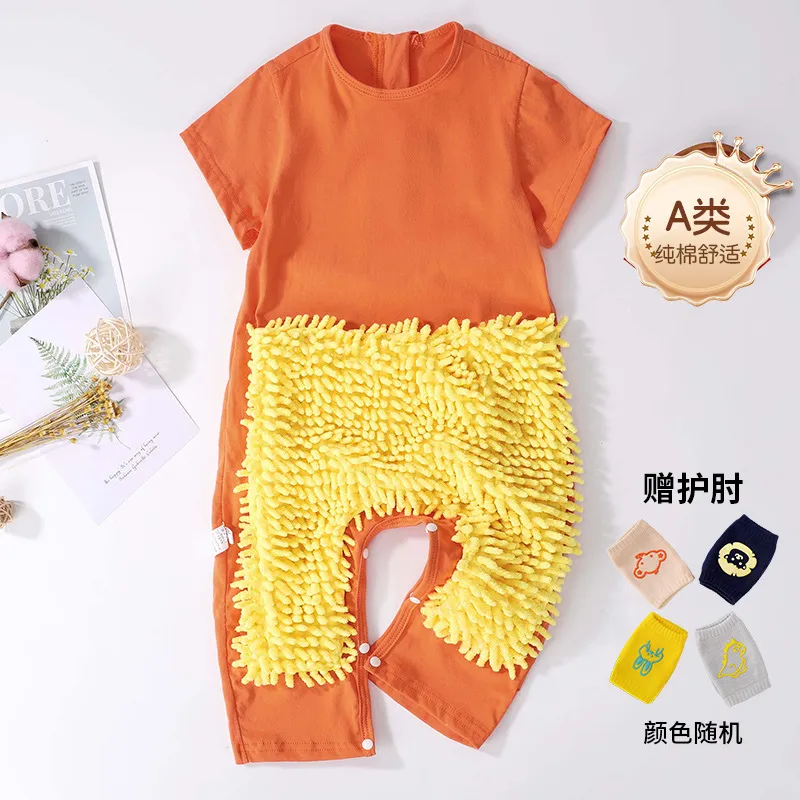 Baby Mop Jumpsuit - Infant Crawling Suit for Cleaning Floors - Anti-Dirt One-Piece Cleaning Tool - Comfortable and Practical Baby Clothes thumbnail 7