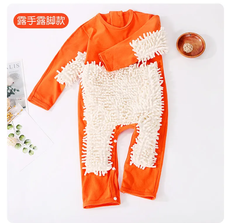 Baby Mop Jumpsuit - Infant Crawling Suit for Cleaning Floors - Anti-Dirt One-Piece Cleaning Tool - Comfortable and Practical Baby Clothes showcase 14