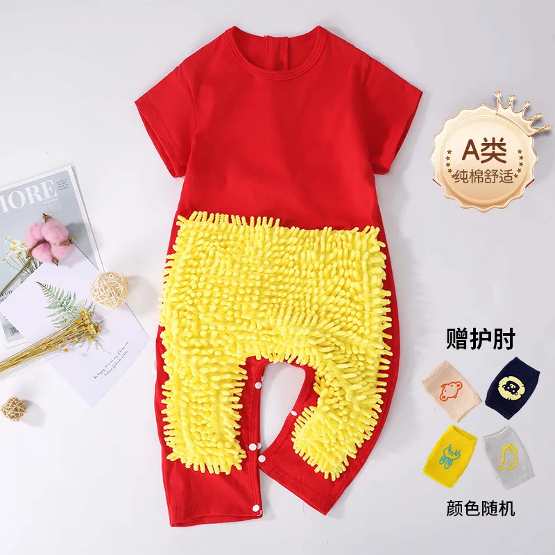 Baby Mop Jumpsuit - Infant Crawling Suit for Cleaning Floors - Anti-Dirt One-Piece Cleaning Tool - Comfortable and Practical Baby Clothes thumbnail 10