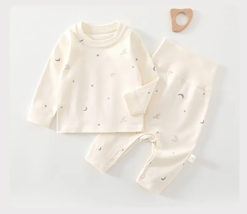 Baby Pajamas Set - High Waist, Pure Cotton, Spring/Fall, Long Pants, Warm Underwear for Boys & Girls thumbnail 10