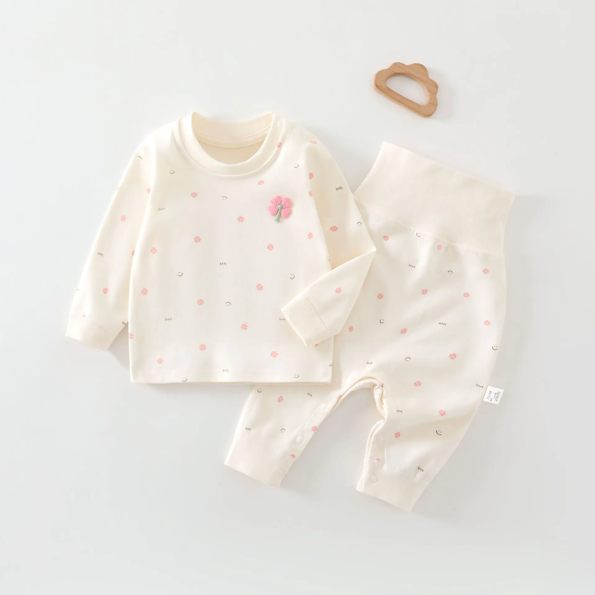 Baby Pajamas Set - High Waist, Pure Cotton, Spring/Fall, Long Pants, Warm Underwear for Boys & Girls thumbnail 7
