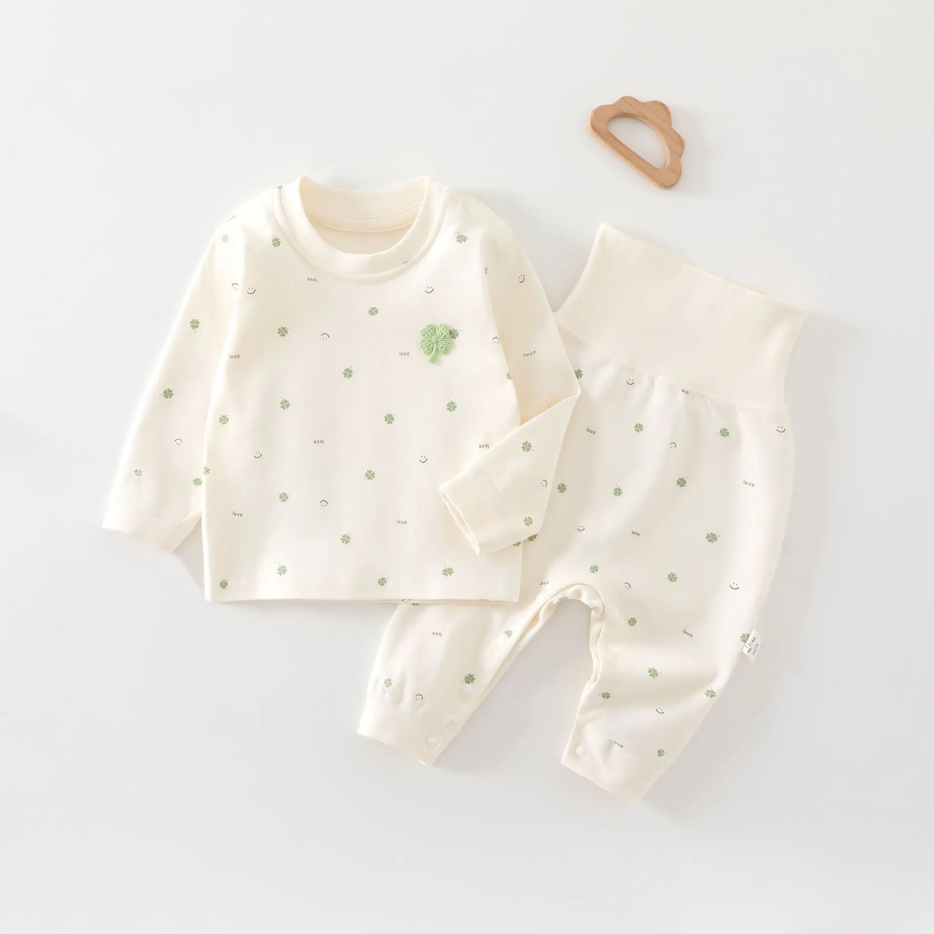 Baby Pajamas Set - High Waist, Pure Cotton, Spring/Fall, Long Pants, Warm Underwear for Boys & Girls thumbnail 8