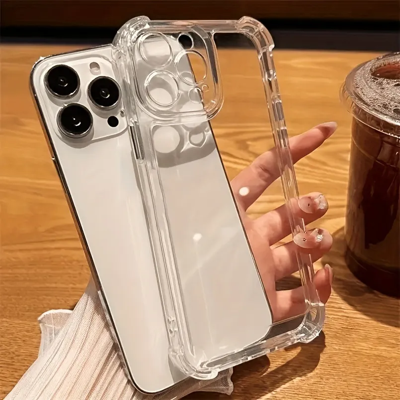 iPhone 15 Pro Max/16/16E/17 Transparent Phone Case: Shockproof, Airbag Corners, Protective Space Shell for Apple iPhones thumbnail 1