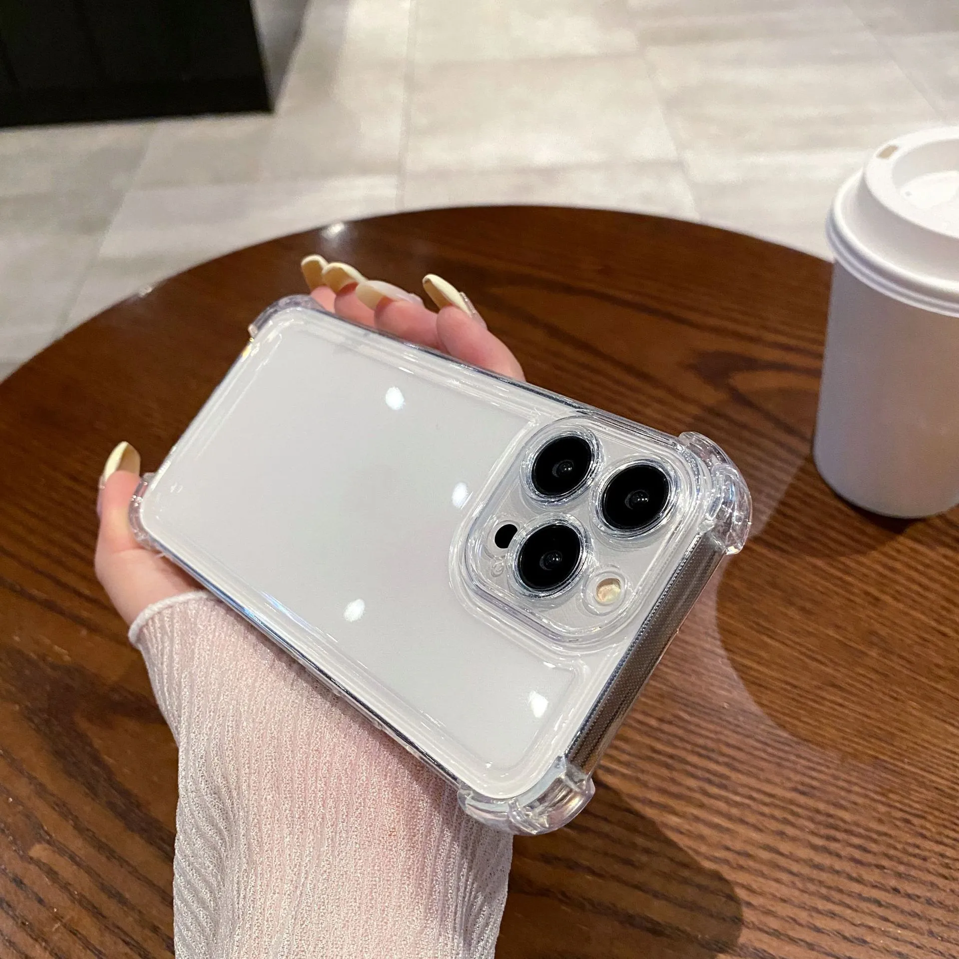 iPhone 15 Pro Max/16/16E/17 Transparent Phone Case: Shockproof, Airbag Corners, Protective Space Shell for Apple iPhones thumbnail 2