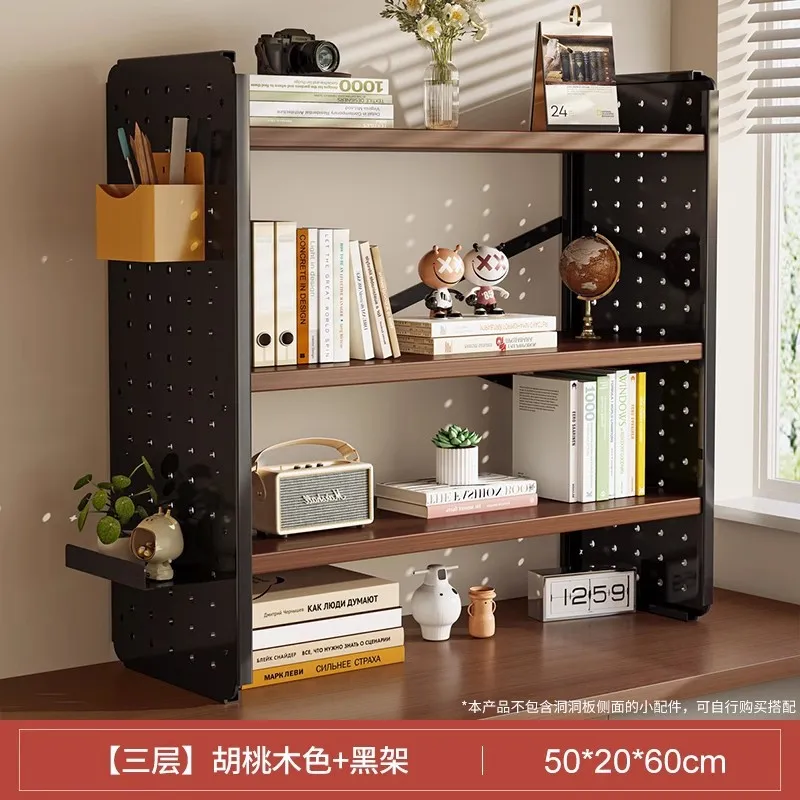 Desktop Storage Rack Bookshelf Organizer - Adjustable Hole Board Desk Shelf for Students, Home, and Office - Computer Desk Finishing Rack - Layered Design thumbnail 10