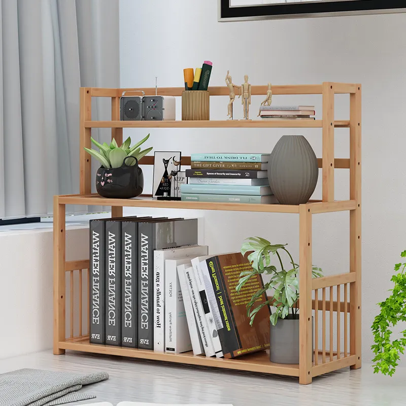 Desktop Bookshelf Organizer - Simple Student Book Storage Rack for Home Office, Dormitory, Children's Books - Small Bookcase for Desk thumbnail 2