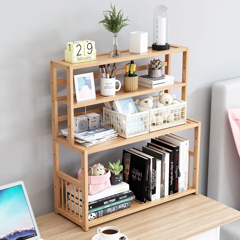 Desktop Bookshelf Organizer - Simple Student Book Storage Rack for Home Office, Dormitory, Children's Books - Small Bookcase for Desk thumbnail 3
