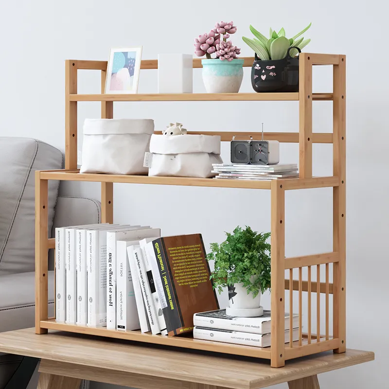 Desktop Bookshelf Organizer - Simple Student Book Storage Rack for Home Office, Dormitory, Children's Books - Small Bookcase for Desk thumbnail 4