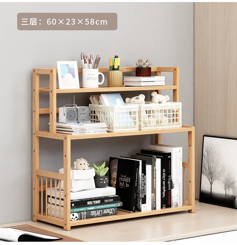 Desktop Bookshelf Organizer - Simple Student Book Storage Rack for Home Office, Dormitory, Children's Books - Small Bookcase for Desk showcase 11