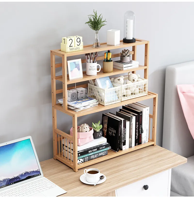 Desktop Bookshelf Organizer - Simple Student Book Storage Rack for Home Office, Dormitory, Children's Books - Small Bookcase for Desk showcase 5